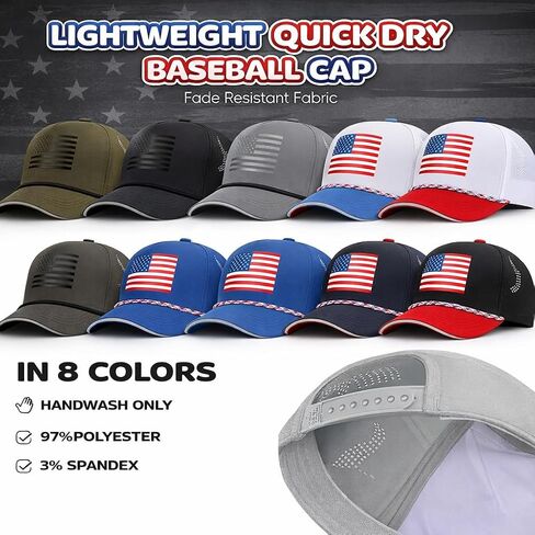 Kids Youth American Flag Trucker Hat - Mesh Back Waterproof Quick Dry Snapback Hats with Reflective Trim (Ages 5-15) in Kuwait