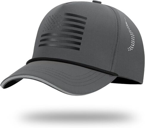 Kids Youth American Flag Trucker Hat - Mesh Back Waterproof Quick Dry Snapback Hats with Reflective Trim (Ages 5-15) in Kuwait