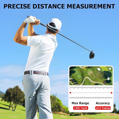 1200 Yards Golf Rangefinder with Slope, 7X Magnification, Flag Pole Locking Vibration, Rechargeable Battery with Magnet Stripe,Ideal Golf Accessories for Golfers & Hunting in Kuwait