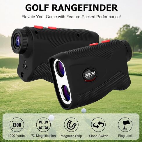 1200 Yards Golf Rangefinder with Slope, 7X Magnification, Flag Pole Locking Vibration, Rechargeable Battery with Magnet Stripe,Ideal Golf Accessories for Golfers & Hunting in Kuwait