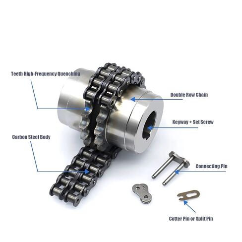 1 قطعة ترس الضرس سلسلة مقرنة KC6022 20/24/28/30/36/38/40/45/46/48/50/55/71 مللي متر اقتران الأسطوانة (65x65) in Kuwait