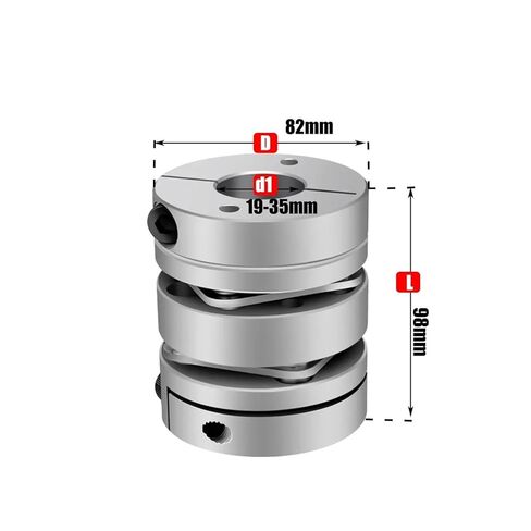 سبائك الألومنيوم D82L98 مزدوج الحجاب الحاجز اقتران موصل مرن D82mm L98mm الكرة اللولبية خطوة محرك معزز التشفير الكمبيوتر in Kuwait