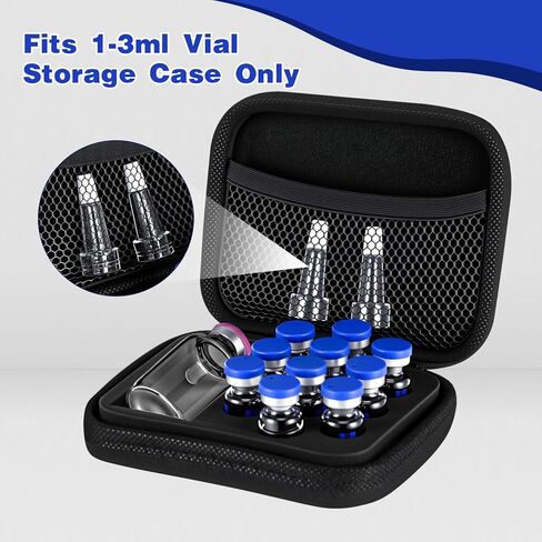 علبة ببتيد 10 × 3 مل + BAC وحافظة تحمل قوارير ماء BAC Peptide GLP1، تخزين قارورة 3 مل، سفر في الثلاجة، مع جيب شبكي (عادي) in Kuwait