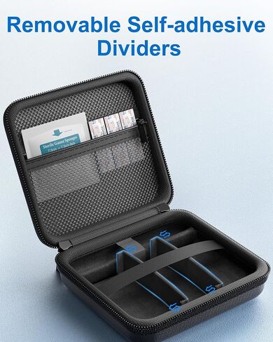 ProCase Diabetes Travel Case, Portable Diabetic Blood Sugar Test Kit Organizer, Protective Carrying Bag for Glucose Monitor, Test Strips, Lancets, Lancing Device & Alcohol Wipes with Small Boxes-Black in Kuwait