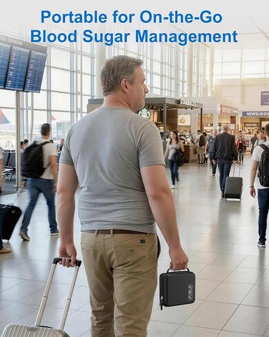 ProCase Diabetes Travel Case, Portable Diabetic Blood Sugar Test Kit Organizer, Protective Carrying Bag for Glucose Monitor, Test Strips, Lancets, Lancing Device & Alcohol Wipes with Small Boxes-Black in Kuwait