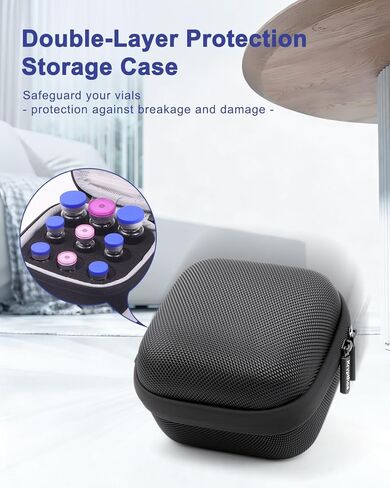 كريبثوس 9 فتحات حافظة حماية لقارورة الأنسولين، حقيبة تنظيم قارورة الأنسولين لمرضى السكر القياسية 1 مل 3 مل 5 مل و10 مل، حقيبة حمل الأنسولين، حامل تخزين الثلاجة، بدون حزمة ثلج in Kuwait