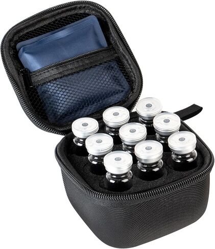 حقيبة سفر مبرد الأنسولين تحتوي على 9 قوارير، حافظة قارورة ببتيد الأنسولين للثلاجة، حقيبة حمل الأنسولين، حامل تخزين حامل الثلاجة، تناسب قوارير U-100 القياسية سعة 10 مل in Kuwait