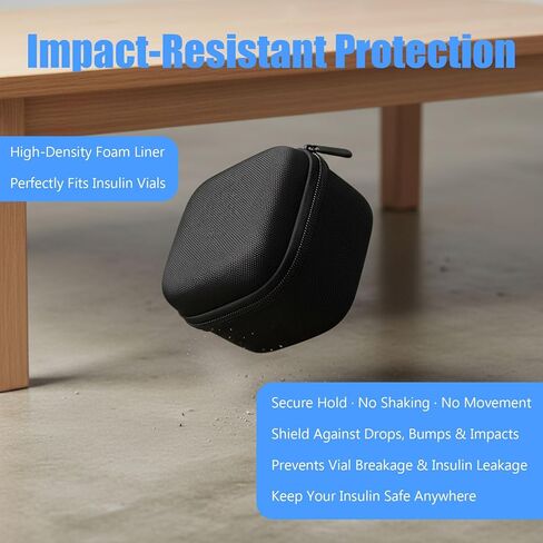 حقيبة سفر مبرد الأنسولين تحتوي على 9 قوارير، حافظة قارورة ببتيد الأنسولين للثلاجة، حقيبة حمل الأنسولين، حامل تخزين حامل الثلاجة، تناسب قوارير U-100 القياسية سعة 10 مل in Kuwait