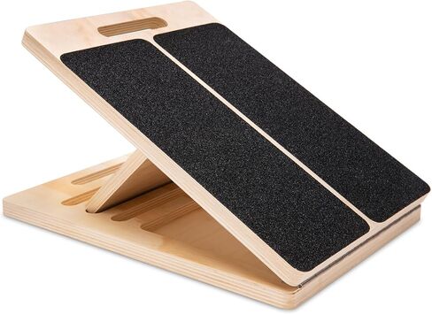 Adjustable Slant Board for Calf Stretching - Portable Wooden Incline Board for Physical Therapy, Squats & Pilates - Calf Stretcher for Ankle, Heel & Leg Support in Kuwait