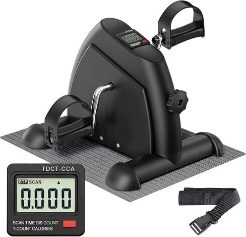 Mini Exercise Bike: Portable Under Desk Bike Pedal Exerciser Foot Cycle Arm & Leg Pedal Exerciser with LCD Screen Displays & Adjustable Resistance for Home/Office in Saudi Arabia