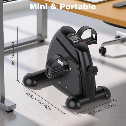 Mini Exercise Bike: Portable Under Desk Bike Pedal Exerciser Foot Cycle Arm & Leg Pedal Exerciser with LCD Screen Displays & Adjustable Resistance for Home/Office in Saudi Arabia