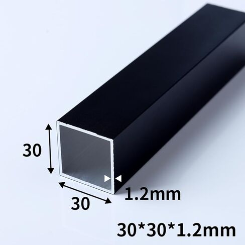 Black Aluminum Square Tubing 2Pcs 30mm x 30mm x 300mm Long Wall Thickness 1.2mm, 2 Pack 1.2 inch 1.2" Aluminum Square Tube Black Color 1.2 x 1.2 x 0.05 x 11.81" inch (Appr) in Saudi Arabia