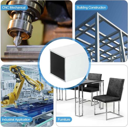 MECCANIXITY Aluminum Square Tubing,0.98"x0.98"x16" Long 0.04" Wall Thick 6063 Aluminum Square Tube Seamless Structural Metal Profile Hardware for Construction DIY Home Decor Furniture 2pcs in Saudi Arabia