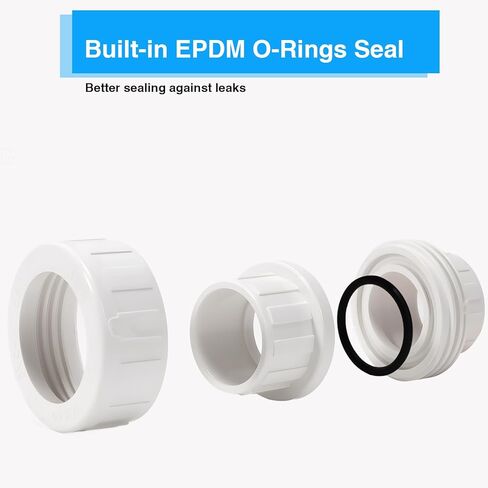 وصلة أنابيب توصيل PVC مقاس 3/4 بوصة (مقبس × مقبس) محول اتحاد منزلق بجدول 3/4 بوصة مع حلقة دائرية EPDM، أبيض (عبوة من 6 قطع) in Kuwait