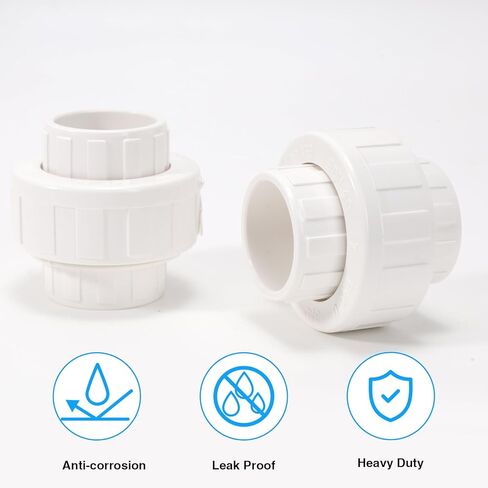 وصلة أنابيب توصيل PVC مقاس 3/4 بوصة (مقبس × مقبس) محول اتحاد منزلق بجدول 3/4 بوصة مع حلقة دائرية EPDM، أبيض (عبوة من 6 قطع) in Kuwait