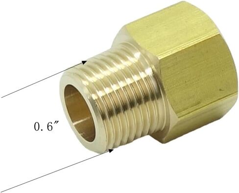 1 Piece 3/8" NPT Pipe Male x M16 x1.5 Female Metric Gauge Adapter Brass in Saudi Arabia