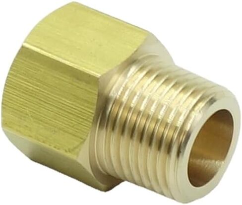 1 Piece 3/8" NPT Pipe Male x M16 x1.5 Female Metric Gauge Adapter Brass in Saudi Arabia