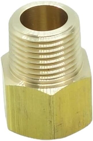 1 Piece 3/8" NPT Pipe Male x M16 x1.5 Female Metric Gauge Adapter Brass in Saudi Arabia