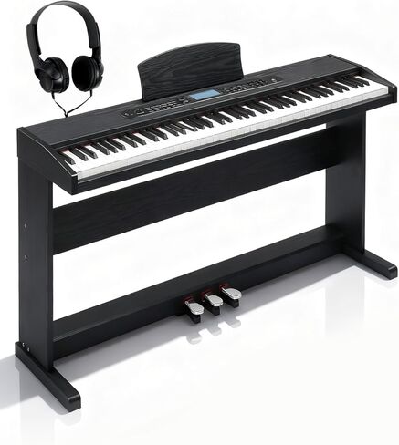 Ktaxon 88 Key Digital Piano Upright Electric Keyboard Piano with LCD Display, Wireless Connection, Chords, Split Mode, Metronome, Transpose, Record, 800 Tones, 200 Rhythms &200 Demos for Beginner in Saudi Arabia