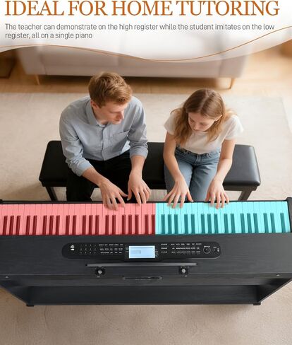 Ktaxon 88 Key Digital Piano Upright Electric Keyboard Piano with LCD Display, Wireless Connection, Chords, Split Mode, Metronome, Transpose, Record, 800 Tones, 200 Rhythms &200 Demos for Beginner in Saudi Arabia