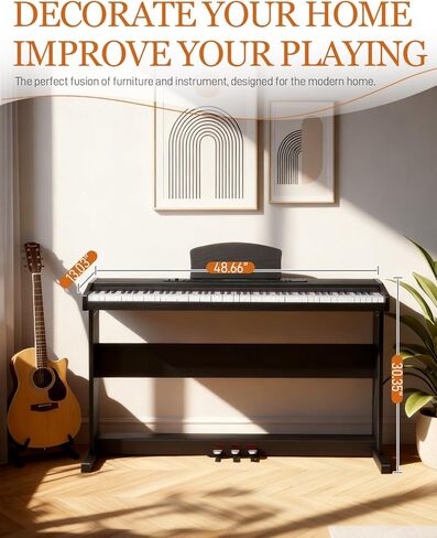 Ktaxon 88 Key Digital Piano Upright Electric Keyboard Piano with LCD Display, Wireless Connection, Chords, Split Mode, Metronome, Transpose, Record, 800 Tones, 200 Rhythms &200 Demos for Beginner in Saudi Arabia