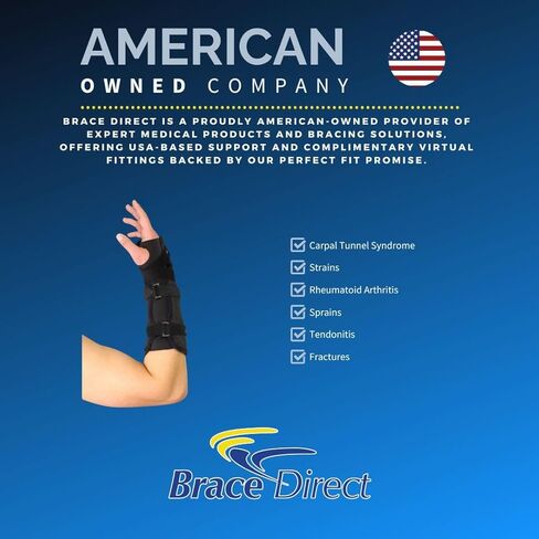Brace Direct ROM Range of Motion Premium Wrist Brace Universal for Wrist & Arm Forearm Support, Carpal Tunnel Tendonitis Pain Relief in Saudi Arabia
