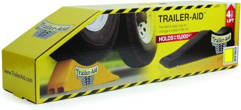 Camco Trailer-Aid - Tandem Trailer Ramp Provides 4 1/2" of Tire Lift — Great for RVs, Campers & More - Must Have Travel Trailer Accessories — Easy to Use, Yellow(21000) in Saudi Arabia