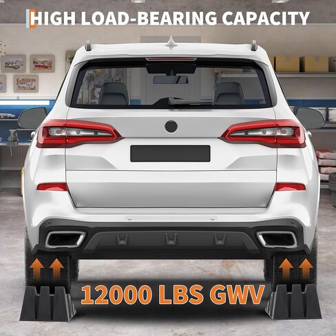 Garvee Heavy Duty Car Ramps for Oil Change, 12,000 LB(5 T) Capacity, Low Profile 6.25 in Lift Vehicle Service Ramps, Non-Slip & Portable for Trucks, SUVs, Cars (2-Pack) in Saudi Arabia