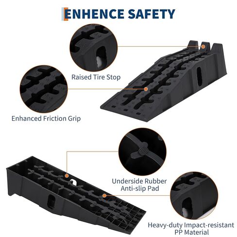 Garvee Heavy Duty Car Ramps for Oil Change, 12,000 LB(5 T) Capacity, Low Profile 6.25 in Lift Vehicle Service Ramps, Non-Slip & Portable for Trucks, SUVs, Cars (2-Pack) in Saudi Arabia