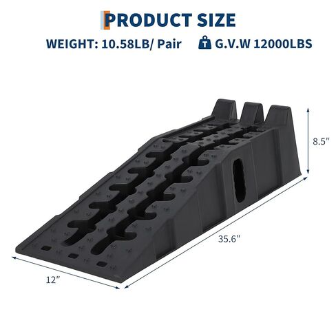 Garvee Heavy Duty Car Ramps for Oil Change, 12,000 LB(5 T) Capacity, Low Profile 6.25 in Lift Vehicle Service Ramps, Non-Slip & Portable for Trucks, SUVs, Cars (2-Pack) in Saudi Arabia