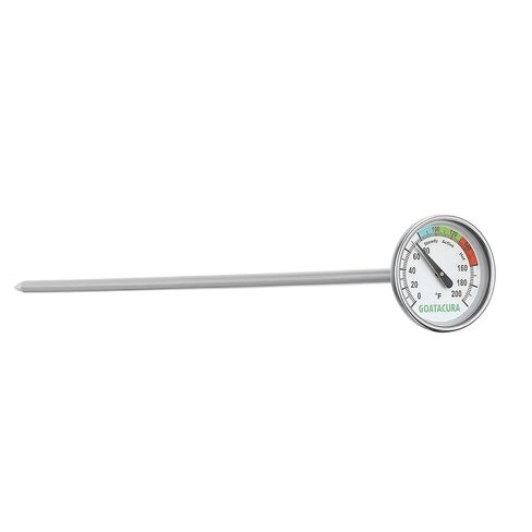 Compost Soil Thermometer, 304 Stainless Steel Case and Probe,1.75" Dial Size, 16" Stem Length, 0-200 Deg F, 3 Temperature Zones in Kuwait