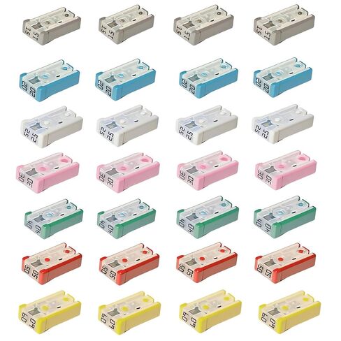 28 Pcs 15A 20A 25A 30A 40A 50A 60A 32V Mini Slotted Automotive MCASE Shaped Cartridge Fuse Kit in Kuwait