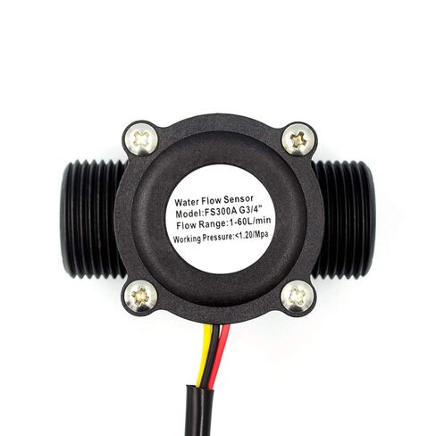 Taidacent YF-S201 Hall Effect Water Flow Sensor 4/6 Points G1/2/3/4 Interface Water Flow Measurement Sensor Water Heater Water Dispenser Hall flowmeter (Black YF-S201 4 Points G1/2) in Saudi Arabia