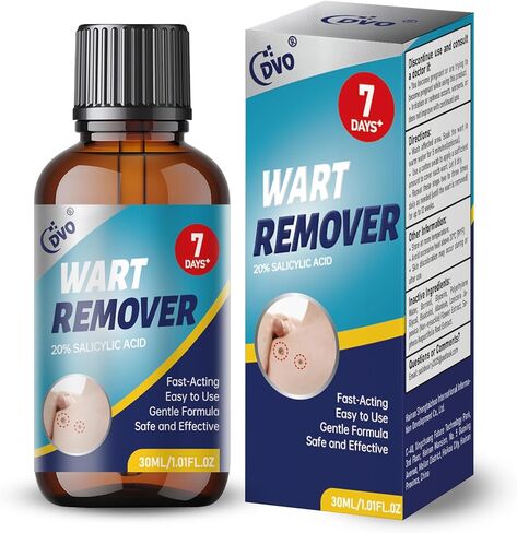 DVO 20% Salicylic Acid Wart Remover Liquid, Maximum Strength Fast-Acting, Painless Wart Removal, Common & Flat Warts, Foot Corn, for Men & Women, 30ML in Saudi Arabia