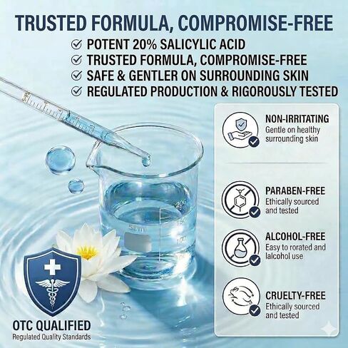 DVO 20% Salicylic Acid Wart Remover Liquid, Maximum Strength Fast-Acting, Painless Wart Removal, Common & Flat Warts, Foot Corn, for Men & Women, 30ML in Saudi Arabia
