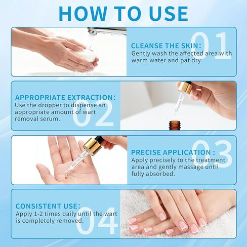 Salicylic Acid Wart Remover for Face & Body - Fast Acting Skin Tag Remover with Precision Dropper, Targets for Corns, Flat, Plantar & Common Warts, Gentle Formula, Travel Size (0.5FL.OZ) in Kuwait