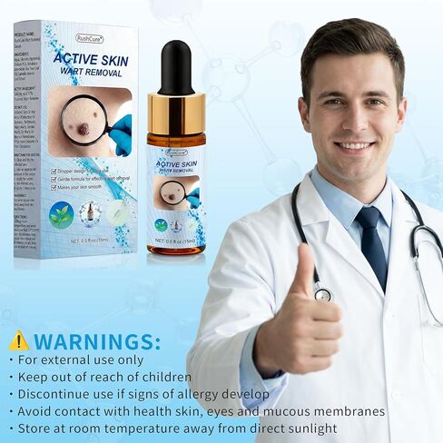 Salicylic Acid Wart Remover for Face & Body - Fast Acting Skin Tag Remover with Precision Dropper, Targets for Corns, Flat, Plantar & Common Warts, Gentle Formula, Travel Size (0.5FL.OZ) in Kuwait