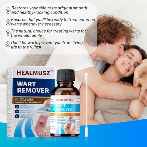 سائل مزيل الثآليل والذرة من هيلموس، 5% حمض الساليسيليك لإزالة الثآليل التناسلية بسرعة على القدمين والقدمين، أفضل منتجات الإزالة الليلية للرجال والأطفال. in Kuwait