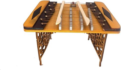 Mini Musical Instrument Model Miniature Wooden Dulcimer Model with Case Mini Musical Instrument Action Figure Accessories in Saudi Arabia