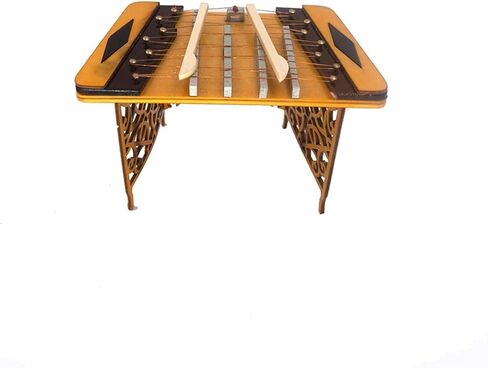 Mini Musical Instrument Model Miniature Wooden Dulcimer Model with Case Mini Musical Instrument Action Figure Accessories in Saudi Arabia