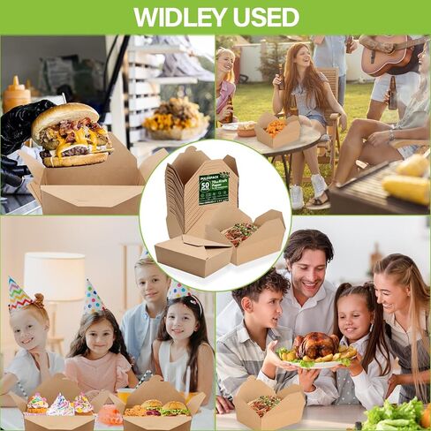50 Pack 70 oz Kraft Brown Paper To Go Boxes – Leak-Proof, Grease-Resistant Cardboard To Go Containers – Heavy Duty Disposable Lunch Boxes for Restaurant, Catering, Picnic, Party in Saudi Arabia