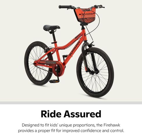 Schwinn Firehawk or Scorch Bike, 16 or 20 Inch Bike for Kids Ages 3-13, with Training Wheels or Adjustable Seat, Rear Coaster Brake & Front or Front & Rear Hand Brake, for Girls & Boys in Saudi Arabia