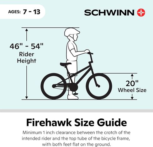 Schwinn Firehawk or Scorch Bike, 16 or 20 Inch Bike for Kids Ages 3-13, with Training Wheels or Adjustable Seat, Rear Coaster Brake & Front or Front & Rear Hand Brake, for Girls & Boys in Saudi Arabia
