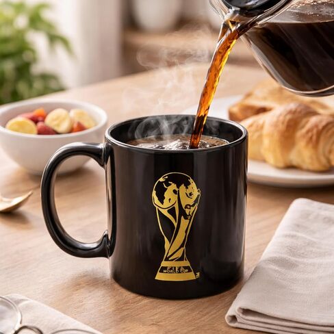 الإصدار الرسمي لكأس العالم FIFA 2026 - كوب سيراميك سعة 12 أونصة - شعار FIFA محفور - تذكار لهواة الجمع - مثالي للمنزل أو المكتب أو الاستمتاع باللاتيه الساخن أو القهوة أو الموكا أو الشاي في المطبخ in Kuwait