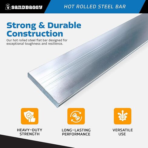 Sandbaggy 1/8" x 1/2" x 36" Hot Rolled Steel Flat Bar - Plain Steel, 11 Gauge (1, Gray, 1/8" x 1/2" x 36") in Saudi Arabia