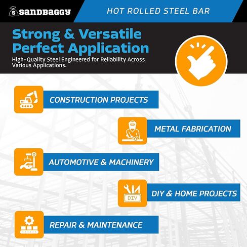 Sandbaggy 1/8" x 1/2" x 36" Hot Rolled Steel Flat Bar - Plain Steel, 11 Gauge (1, Gray, 1/8" x 1/2" x 36") in Saudi Arabia