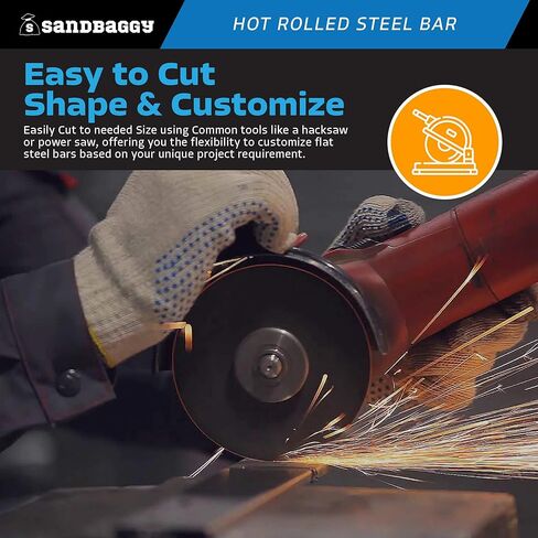 Sandbaggy 1/8" x 1/2" x 36" Hot Rolled Steel Flat Bar - Plain Steel, 11 Gauge (1, Gray, 1/8" x 1/2" x 36") in Saudi Arabia