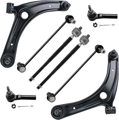 Detroit Axle - Front End 8pc Suspension Kit for 07-17 Dodge Caliber Jeep Compass Patriot 2007 2008 2009 2010 2011 2012 2013 2014 2015 2016 2017, 2 Lower Control Arms 2 Sway Bars 4 Tie Rods Replacement in Saudi Arabia