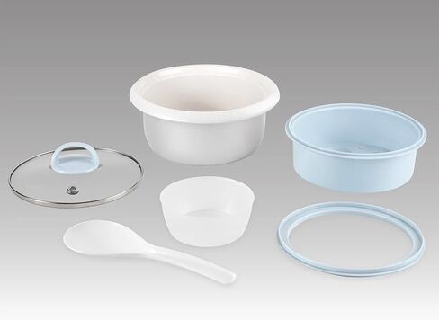 Rice Cooker and Food Steamer, 4-Cup Cooked, 2-Cup Uncooked, Nonstick Ceramic, Pop-Up Steam Tray, Blue in Saudi Arabia