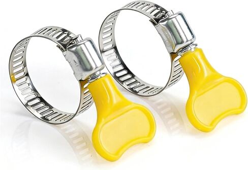 6Pcs Adjustable Hose Clamps Assortment Kit, 10-38mm Stainless Steel Worm Gear Pipe Clamps with Yellow Thumb Screw Key, Fuel Line & Tube Clip Fastener for Automotive, Plumbing, Garden, Gas Interface in Saudi Arabia